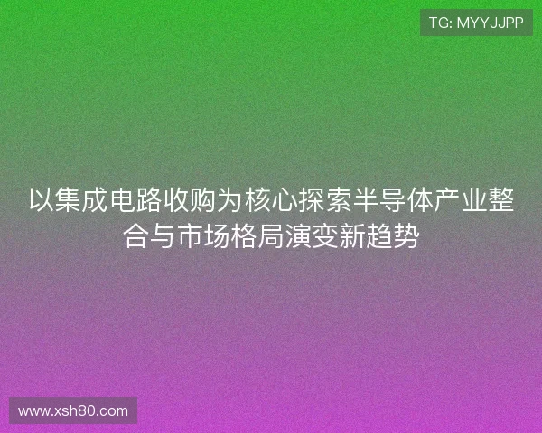 以集成电路收购为核心探索半导体产业整合与市场格局演变新趋势 以集成电路收购为核心探索半导体产业整合与市场格局演变新趋势